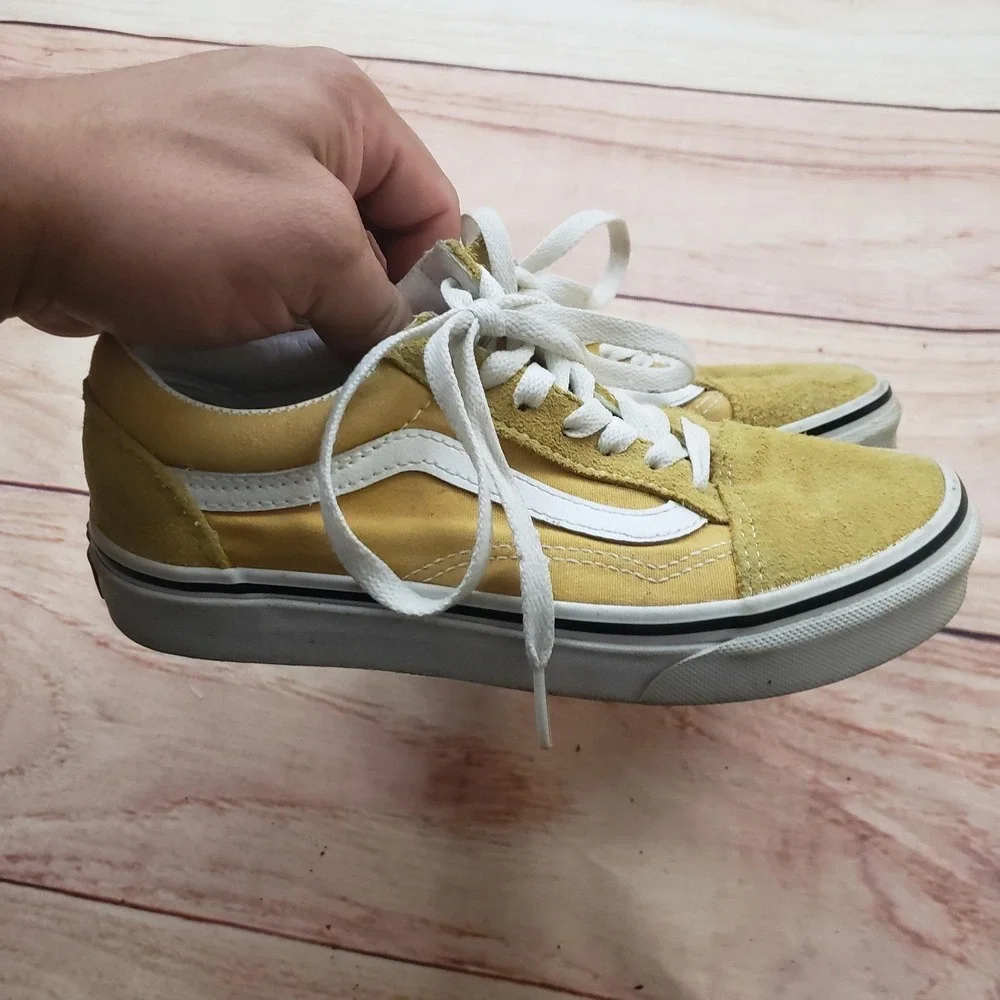 Vans Shoes Womens Size‎ 5 Yellow Old Skool Skate Sneakers Low Top Canvas Suede